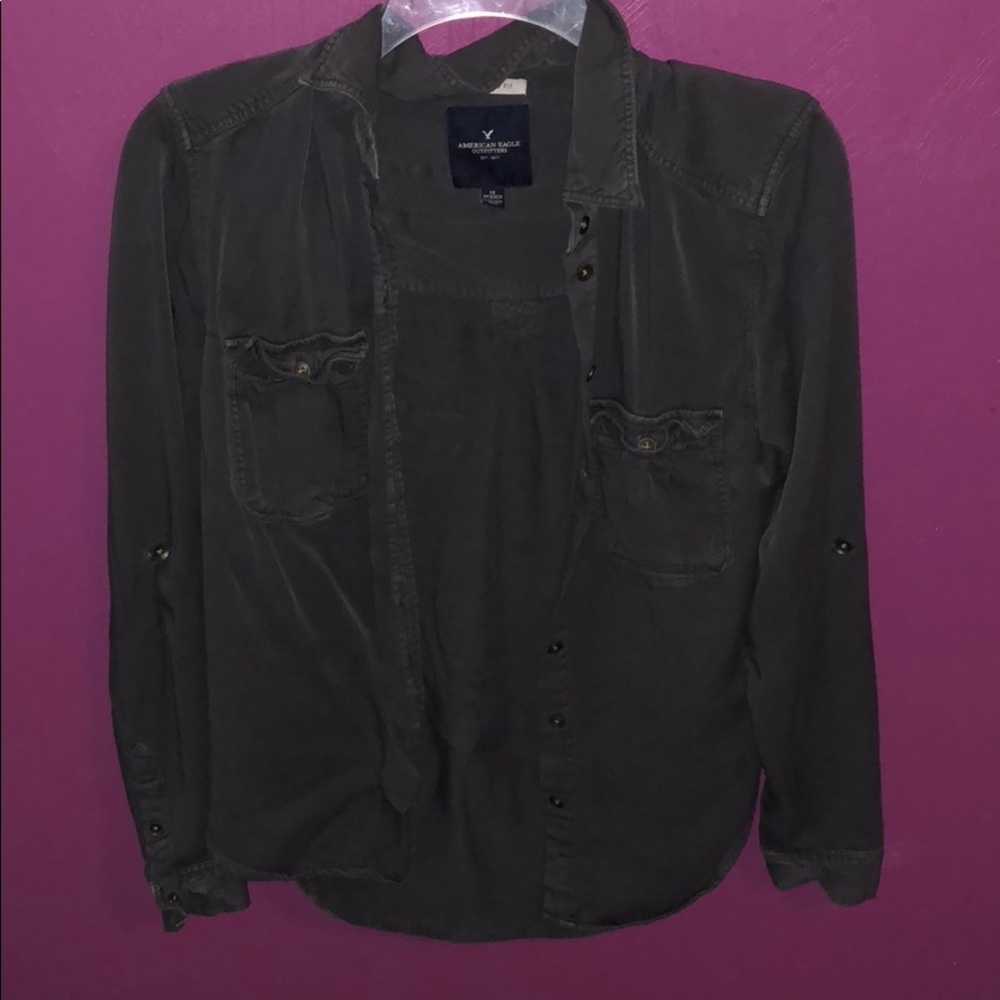 American Eagle Boyfriend Fit Gray Flannel